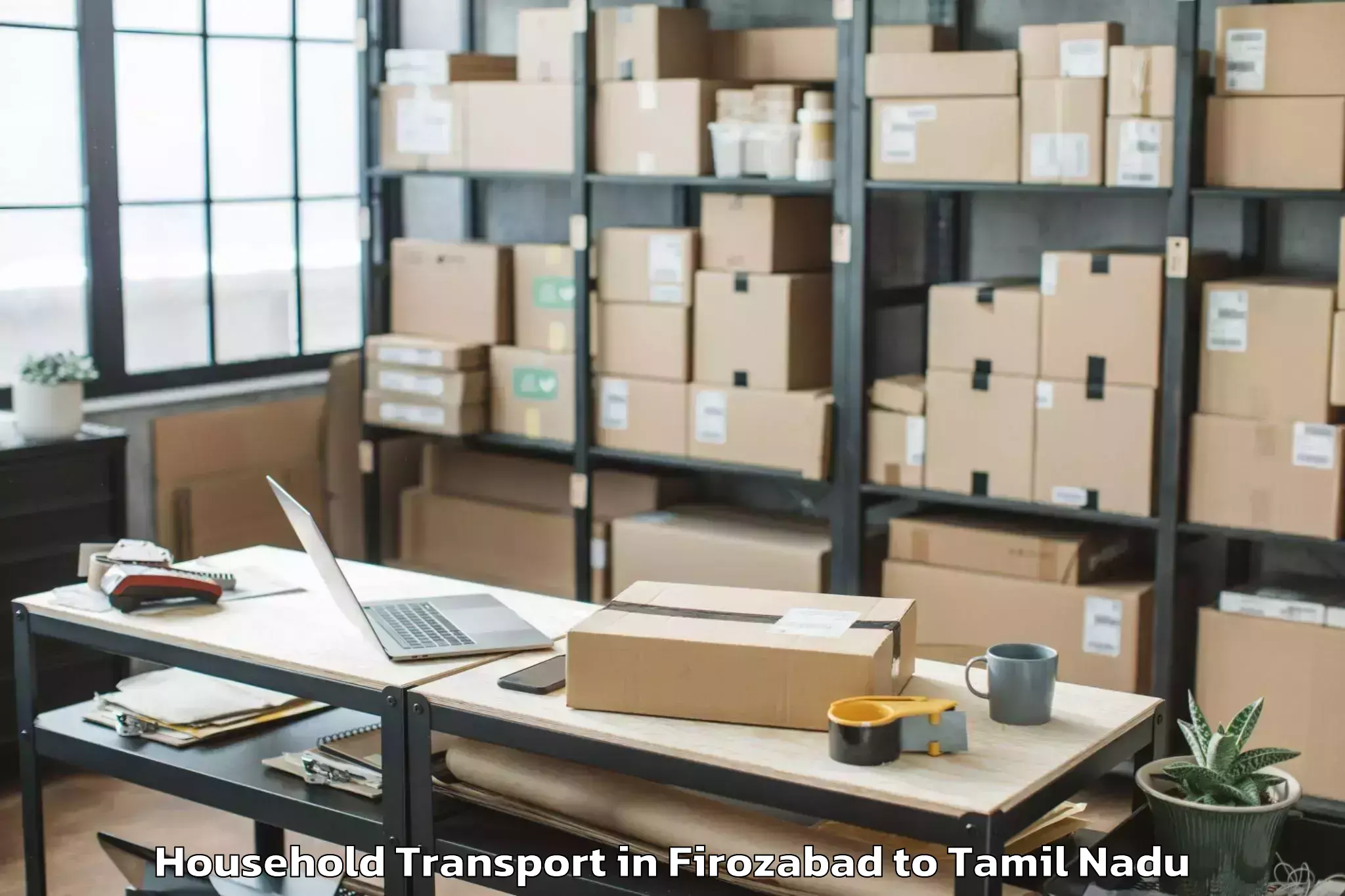 Professional Firozabad to Tiruturaipundi Household Transport